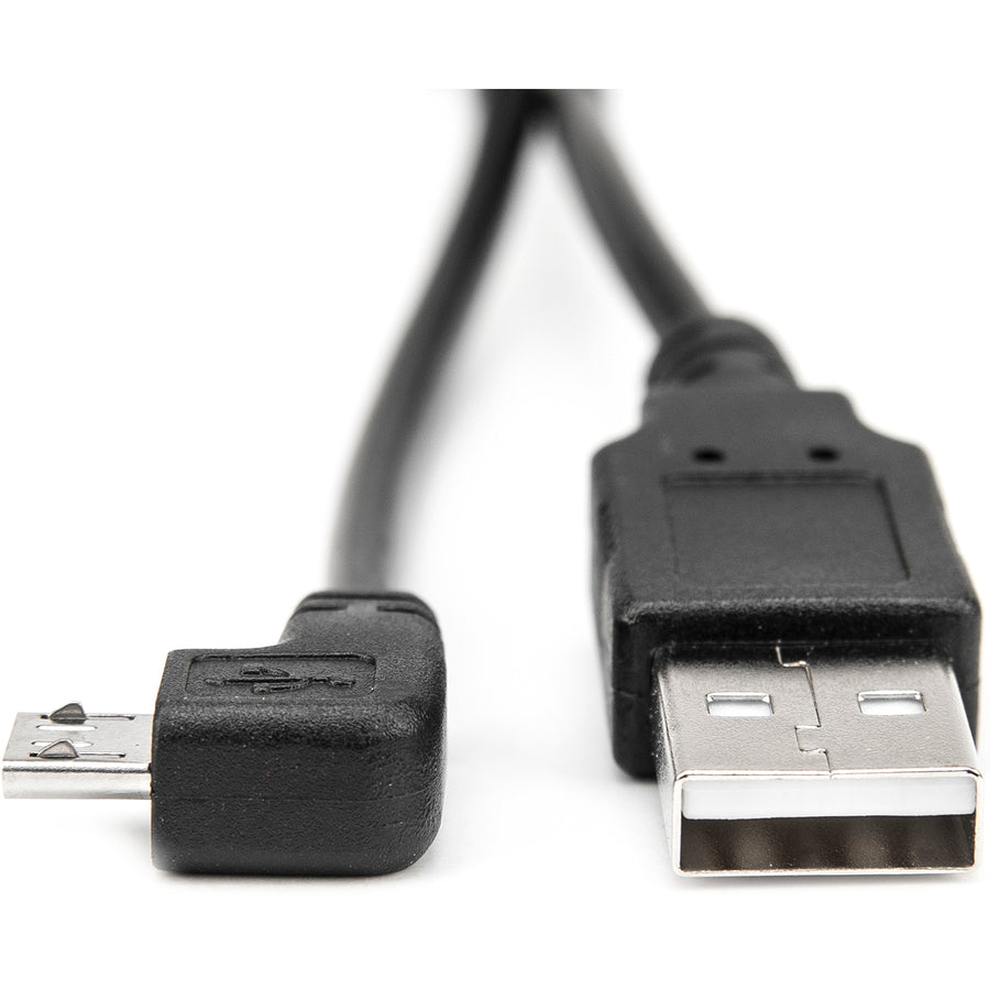 Rocstor Premium 3Ft Micro Usb Cable - A To Right Angled Micro B - Usb Type A Male - Micro Usb Type B Male - 1Ft - Black Usb Cable