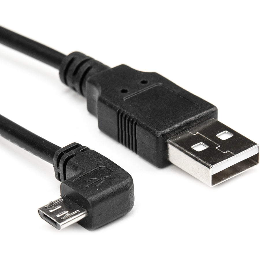Rocstor Premium 3Ft Micro Usb Cable - A To Right Angled Micro B - Usb Type A Male - Micro Usb Type B Male - 1Ft - Black Usb Cable
