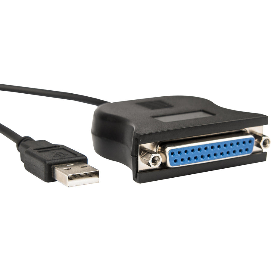 Rocstor Premium 4 Ft Parallel Printer Adapter - Usb - Db25 Parallel - Type A Male Usb Db25F To Usba Male - Black