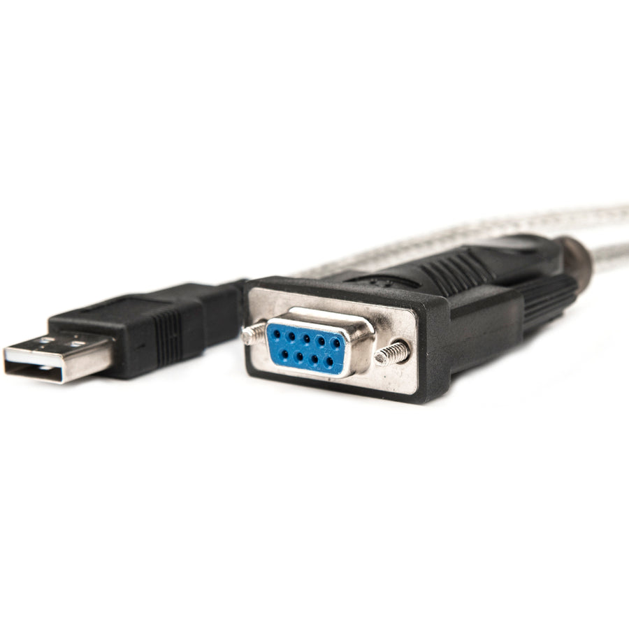 Rocstor Premium 5Ft 1 Port Usb To Null Modem Rs232 Db9 Serial Dce Adapter Cable With Ftdi - 1 X Db-9 Female Serial - 1 X Usb Type A Male - Black - Rs232 Serial Adapter