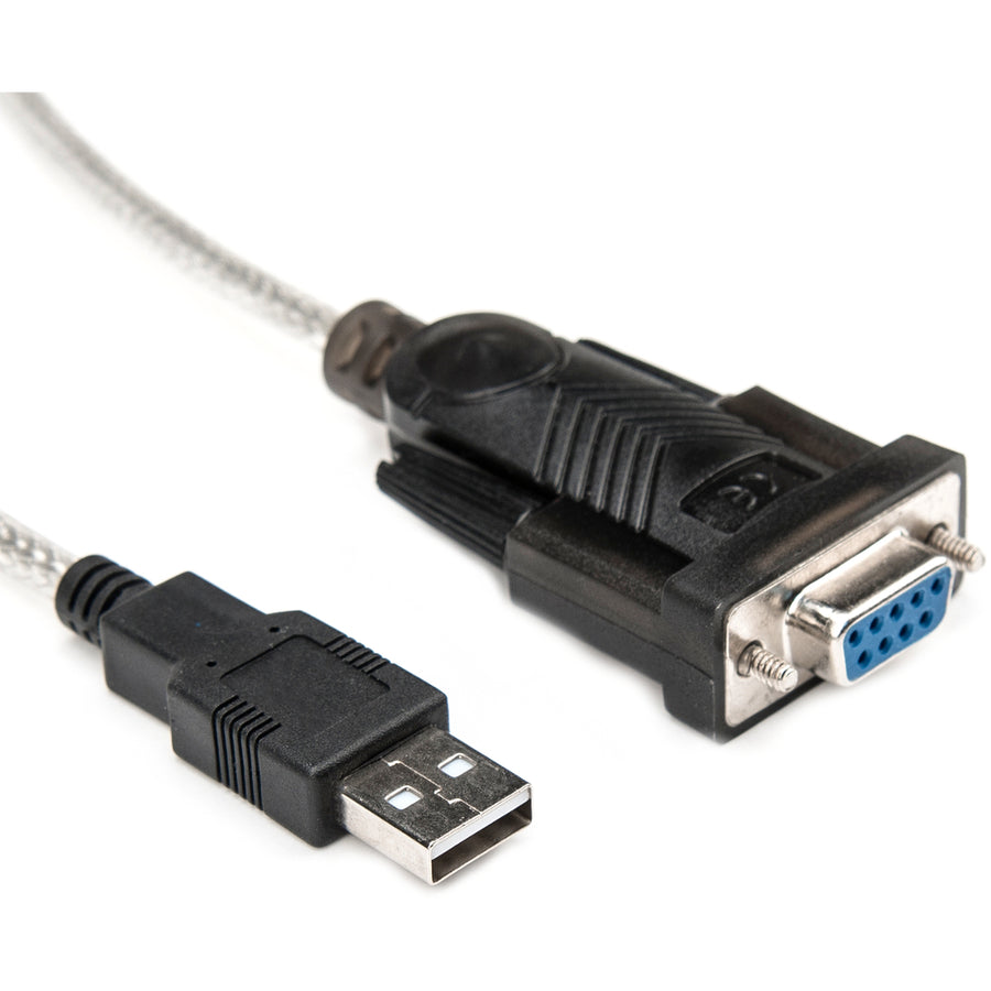 Rocstor Premium 5Ft 1 Port Usb To Null Modem Rs232 Db9 Serial Dce Adapter Cable With Ftdi - 1 X Db-9 Female Serial - 1 X Usb Type A Male - Black - Rs232 Serial Adapter