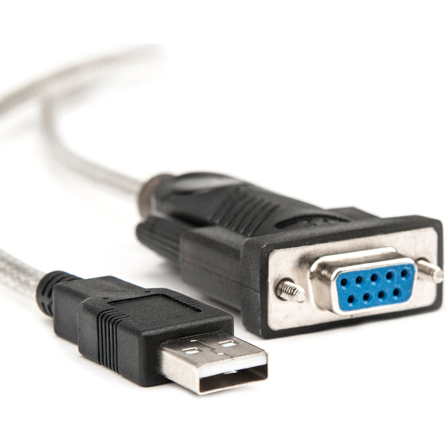 Rocstor Premium 5Ft 1 Port Usb To Null Modem Rs232 Db9 Serial Dce Adapter Cable With Ftdi - 1 X Db-9 Female Serial - 1 X Usb Type A Male - Black - Rs232 Serial Adapter