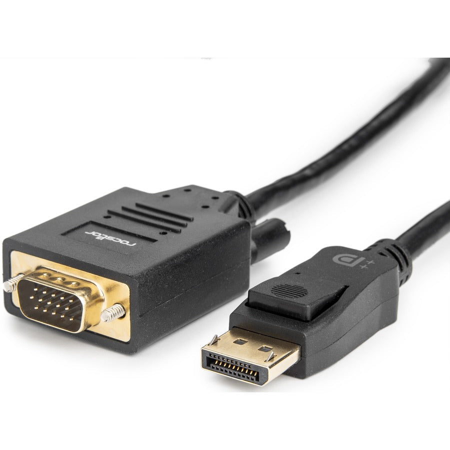 Rocstor Premium 6 Ft Displayport To Vga Cable M/M- Displayport To Vga Supporting 1920X1200 1080P At 60Hz - Dp/Vga Cable For Notebook, Computers, Projector, Tv, Video Device - 6 Ft (1.83M) - 1 Retial Pack - Gold Platted - 1 X Displayport Male Digital Audio