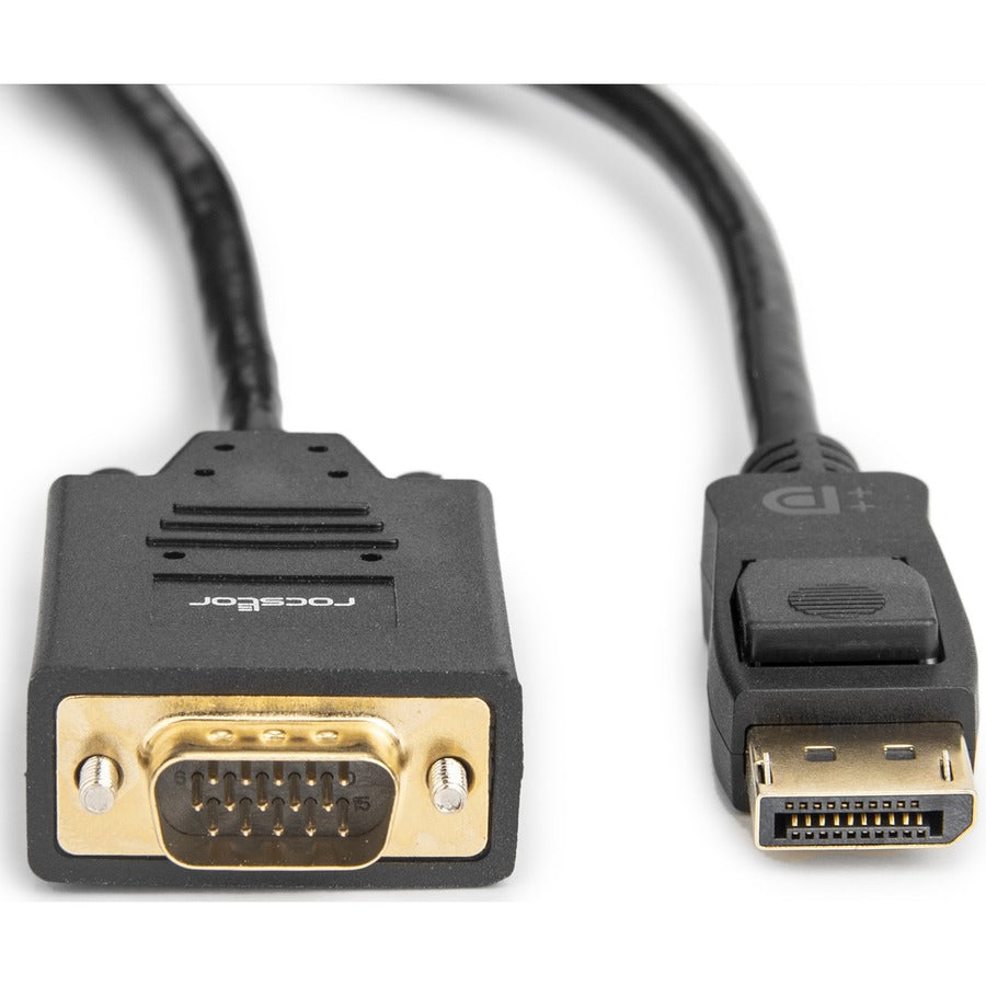 Rocstor Premium 6 Ft Displayport To Vga Cable M/M- Displayport To Vga Supporting 1920X1200 1080P At 60Hz - Dp/Vga Cable For Notebook, Computers, Projector, Tv, Video Device - 6 Ft (1.83M) - 1 Retial Pack - Gold Platted - 1 X Displayport Male Digital Audio