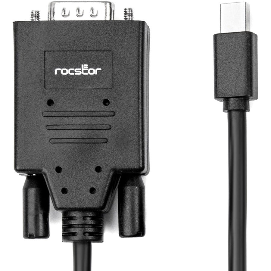 Rocstor Premium 6 Ft Mini Displayport To Vga Adapter Cable - Mdp To Vga Cable Supports 1920X1200 1080P Resolution - Mini Displayport To Vga Cable For Projector, Monitor, Pc, Desktop Computer, Notebook, Ultrabook, Video Device, Tv - 6 Ft (2M) - 1 Pack - 1