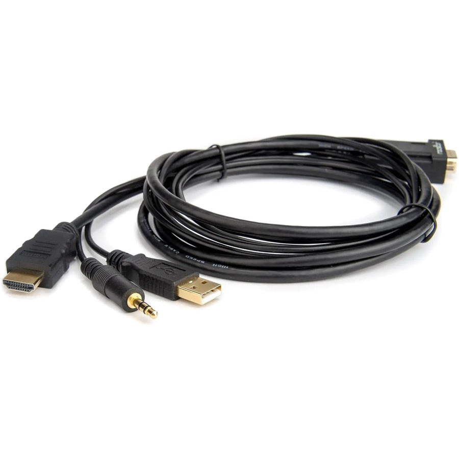 Rocstor Premium 6ft VGA to HDMI Converter Cable with Power and Audio Support M/M Y10C264-B1