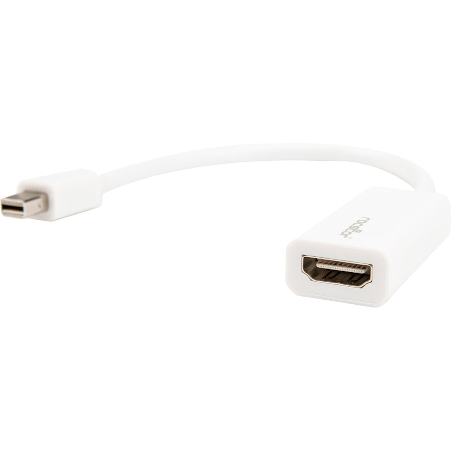 Rocstor Premium 8In / 20Cm Mini Displayport To Hdmi 4K Audio / Video Converter - Mdp 1.2 To Hdmi Active Adapter For Macbook Air / Macbook Pro - 4K @ 30 Hz - White - Hdmi/Mini Displayport For Audio/Video Device, Macbook Pro, Macbook Air - 8In - 1 Pack - 1