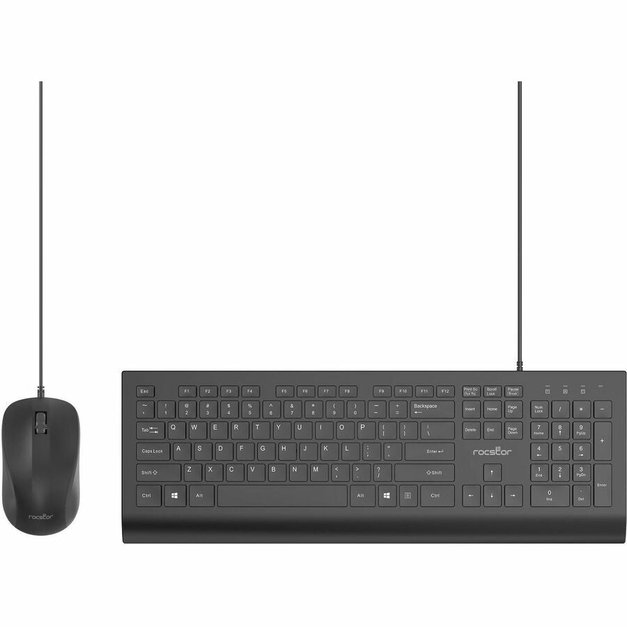 Rocstor Premium CK1 Wired USB Keyboard Mouse Combo Set Y10P024-B1