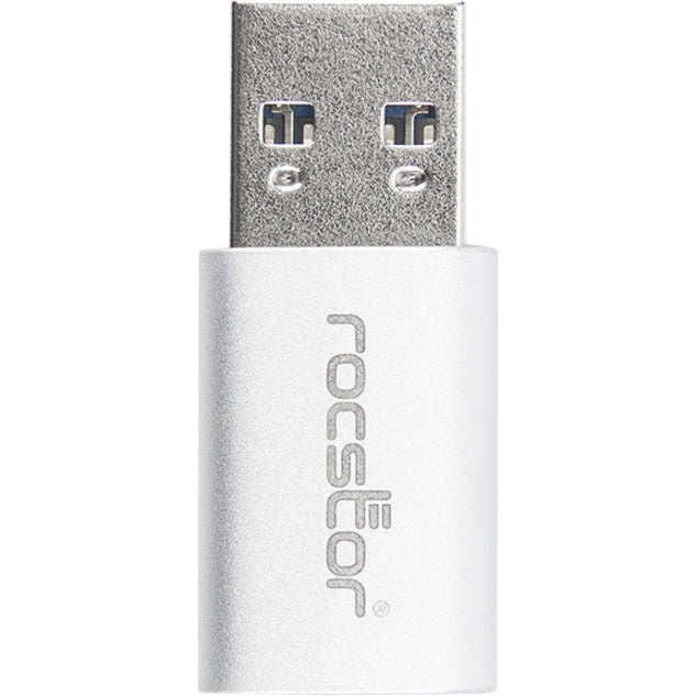 Rocstor Premium USB 3.0 to USB C Slim Aluminum Adapter - USB Type-C - 1 x Type 1 x USB 3.0 Type Male - 1 x Type C Female USB - Aluminum Case - USB 3.0 HI-SPEED USB TYPE A to USB-C M/F SLIM/COMPACT Y10A207-A1