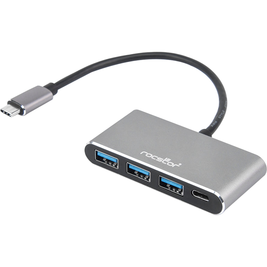 Rocstor Premium USB C Hub - 4 Port USB-C to USB-A (3x) and USB-C (1x) - Bus Powered USB Hub - USB Type-C Hub - Port Expander - USB Type C External 4 USB Port(s) - (1) USB 3.1 Port AND (3) USB 3.0 USB MULTIPORT Y10A200-A1