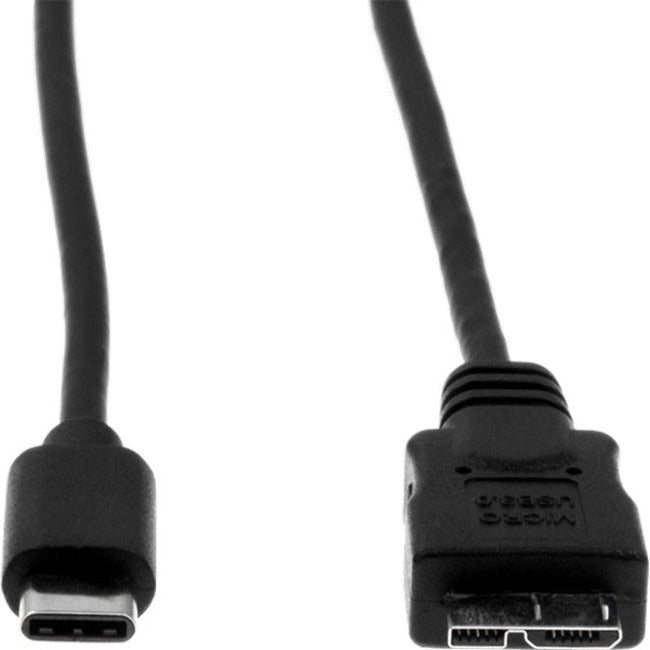 Rocstor Premium Usb-C To Micro-B Cable 3Ft (1M) - M/M - Usb 3.0 - Usb Type-C To Micro-Usb Cable - Usb For External Hard Drive, Tablet, Notebook - 3 Ft - 1 Pack - 1 X Type C Male Usb - 1 X Type B Male Micro Usb - Nickel Plated - Shielding - Black Cable 1M