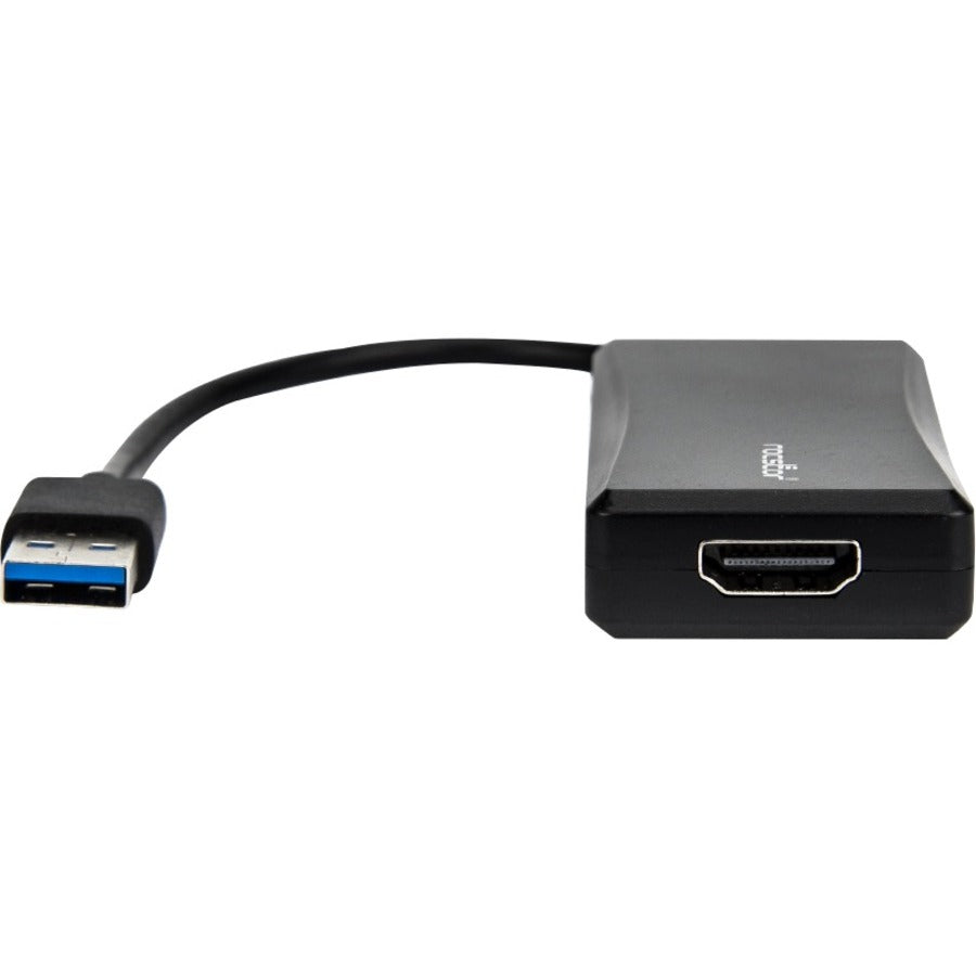 Rocstor Premium Usb To Hdmi Adapter - Usb 3.0 To Hdmi External Usb Video Graphics Adapter - Resolutions Up To 1920X1200 1080P- 1X Usb 3.0 Type A Male, 1 X Hdmi Female - 6" - Black - Compatible With Pc Or Mac Usb Graphics Card Adapter