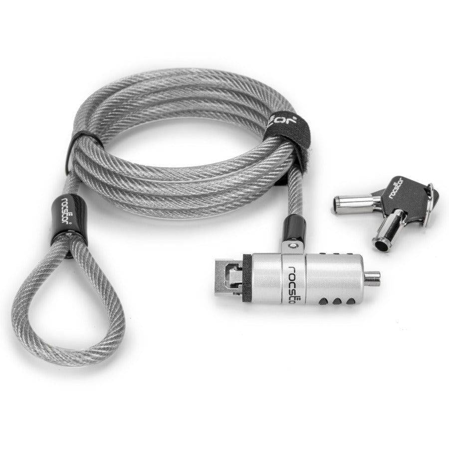 Rocstor Rocbolt USB Cable Lock - Rocstor Rocbolt Premium USB Type-A Security Cable Keyed