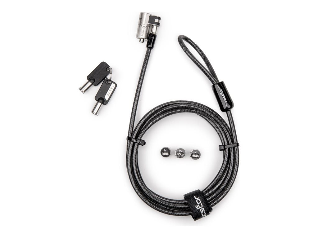 Rocstor - Security cable lock - 3-in-1, universal, keyed - 6.6 ft Y1RB029-B1