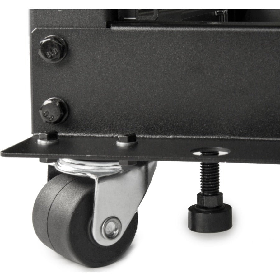 Rocstor SolidRack 18U Adjustable Depth Open Frame 4 Post Rack w/ Casters - Adjustable