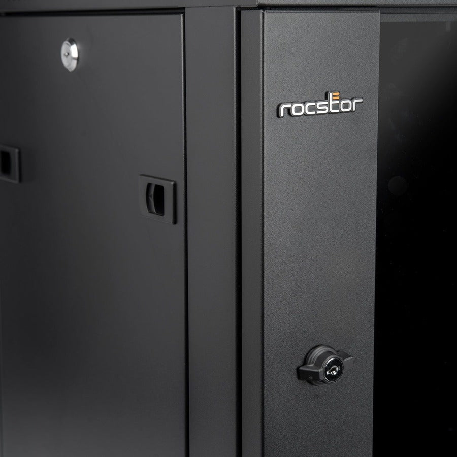 Rocstor Solidrack 9U Rack Enclosure Tempered Glass Window Y10E002-B1