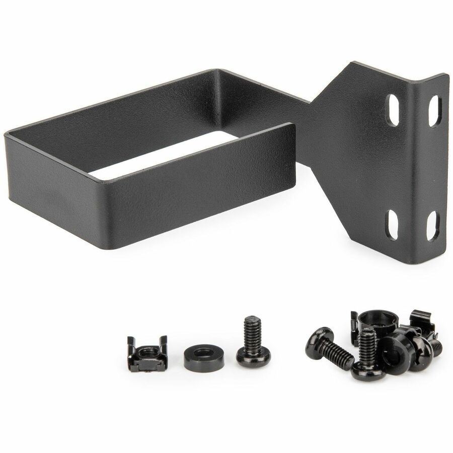 Rocstor Vertical Cable Management Hook - D-ring - Black - 1 - 1.5U Rack Height - Steel