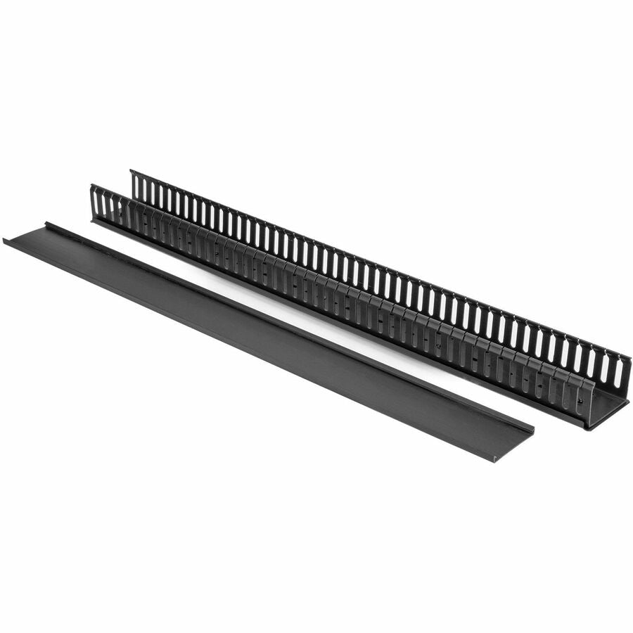 Rocstor Vertical Cable Organizer with Finger Ducts - 0U - 3 ft - Duct Panel - Black - 1 -