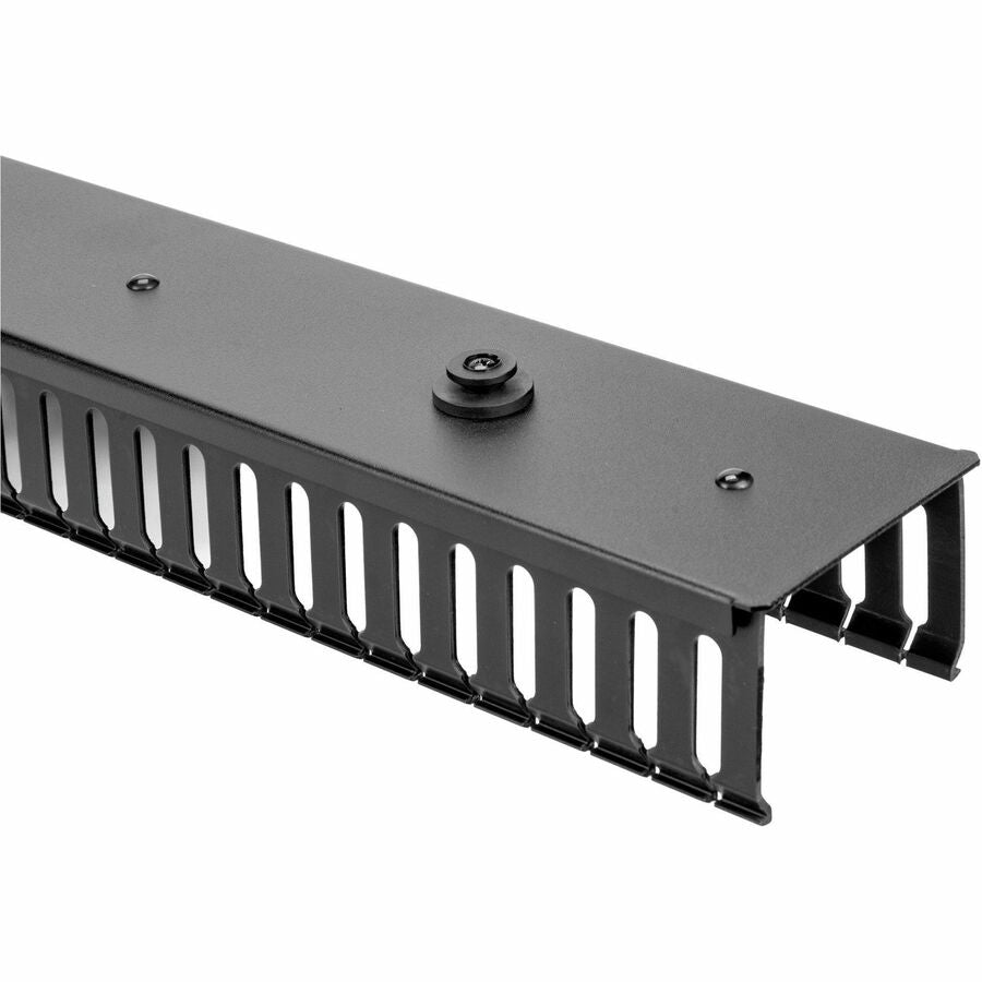 Rocstor Vertical Cable Organizer with Finger Ducts - 0U - 3 ft - Duct Panel - Black - 1 -