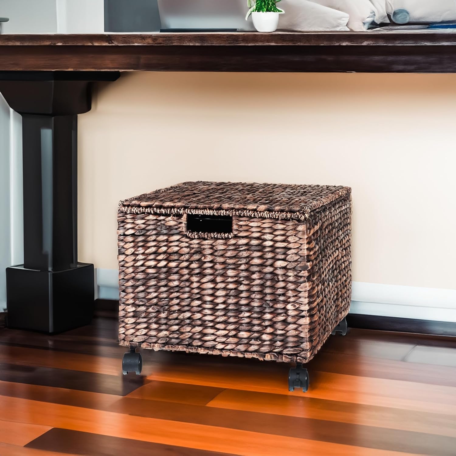 Rolling File Cabinet Dark Brown Hanging File Baskets