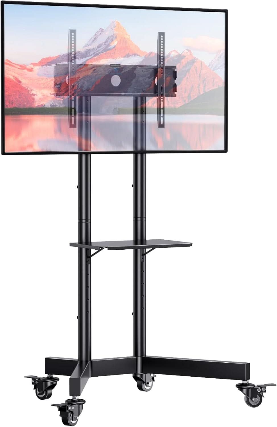 Rolling TV Stand For 32 To 85 Inch TVs Height Adjustable