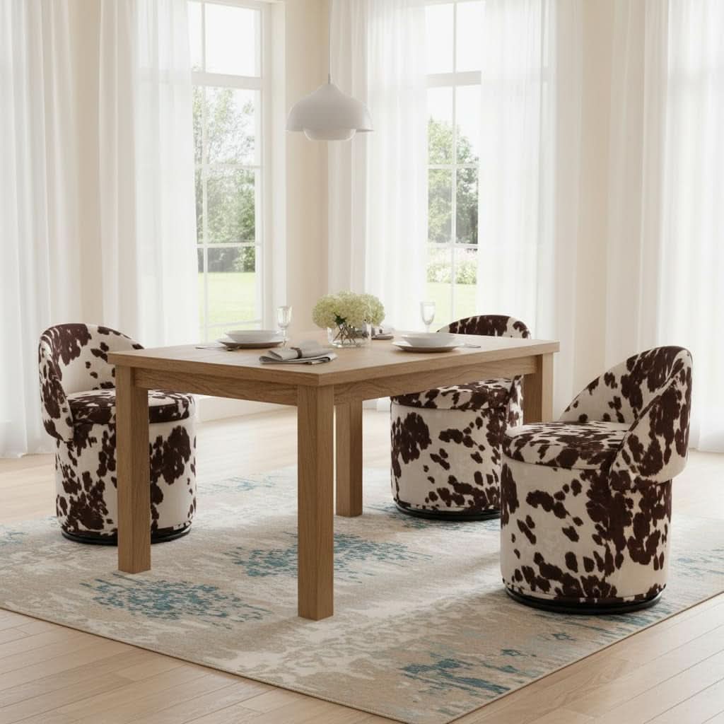 Rotating Brown Storage Ottoman With Hidden Compartment