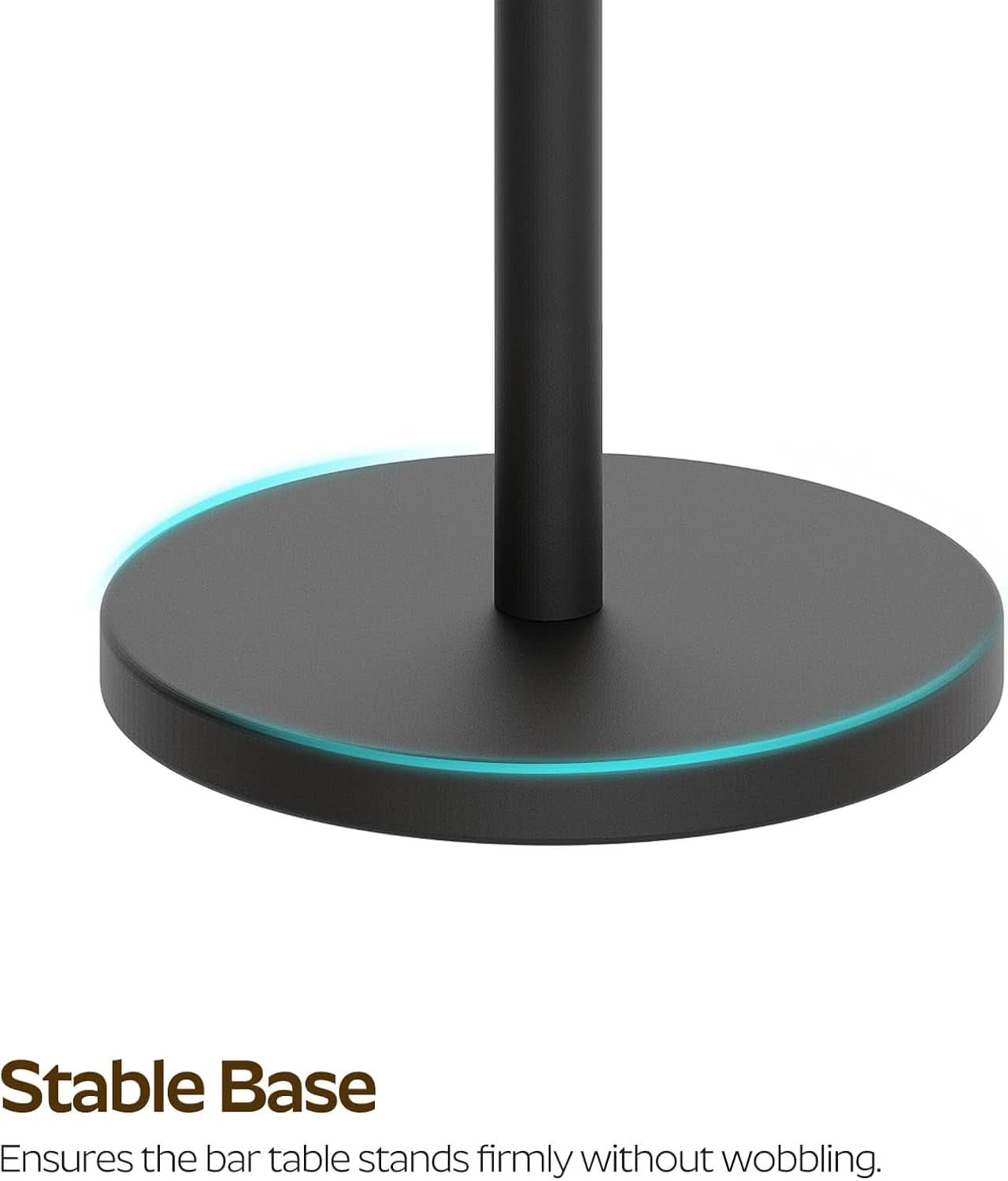 Round Counter height Bar Table Set Industrial Black