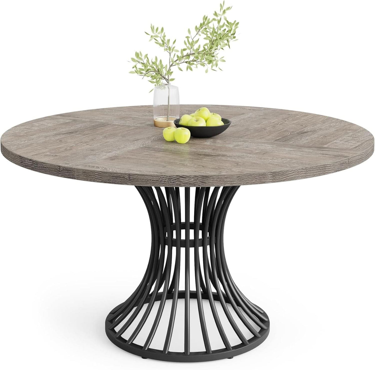 Round Dining Table 47 Inch Grey For Kitchen And Living Room