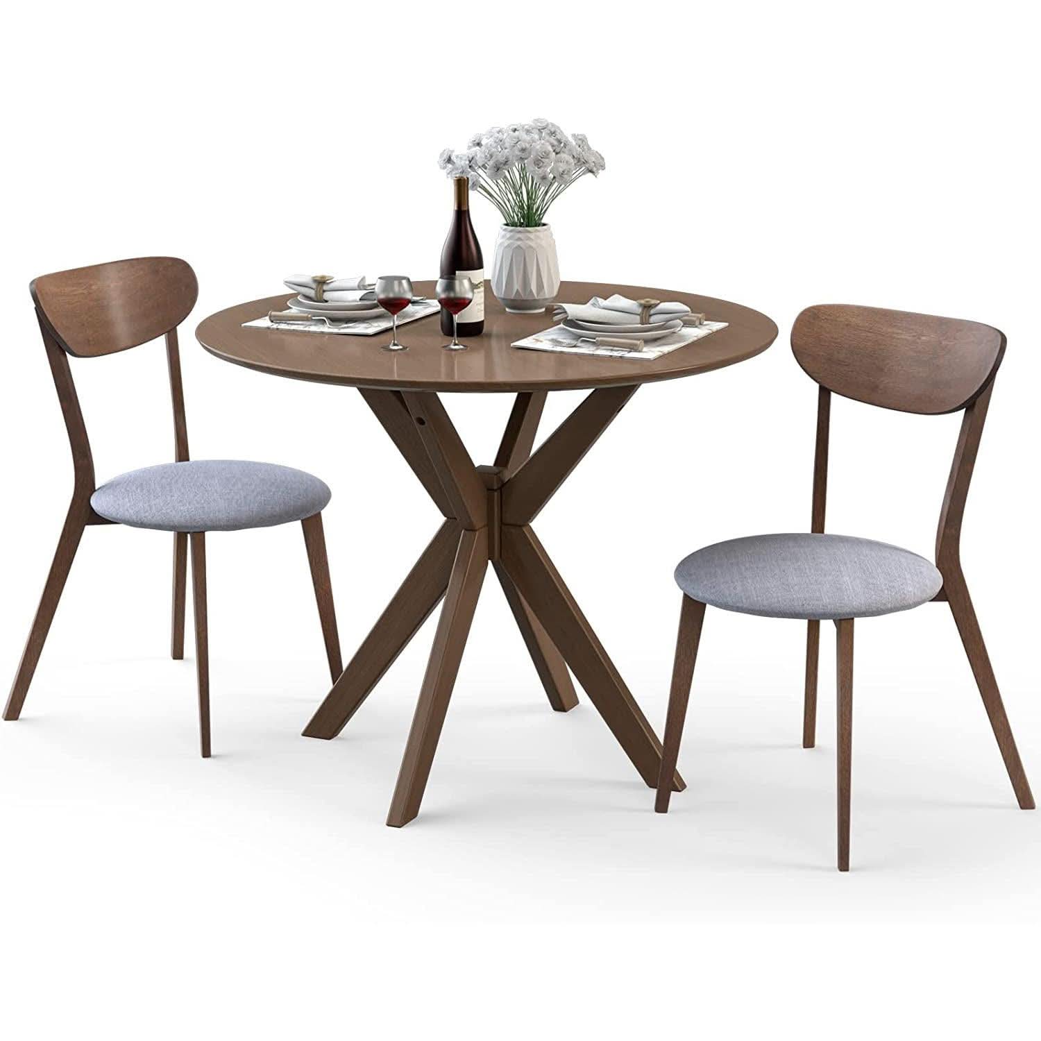 Round Dining Table Set 36 Inch With Cushioned Chairs
