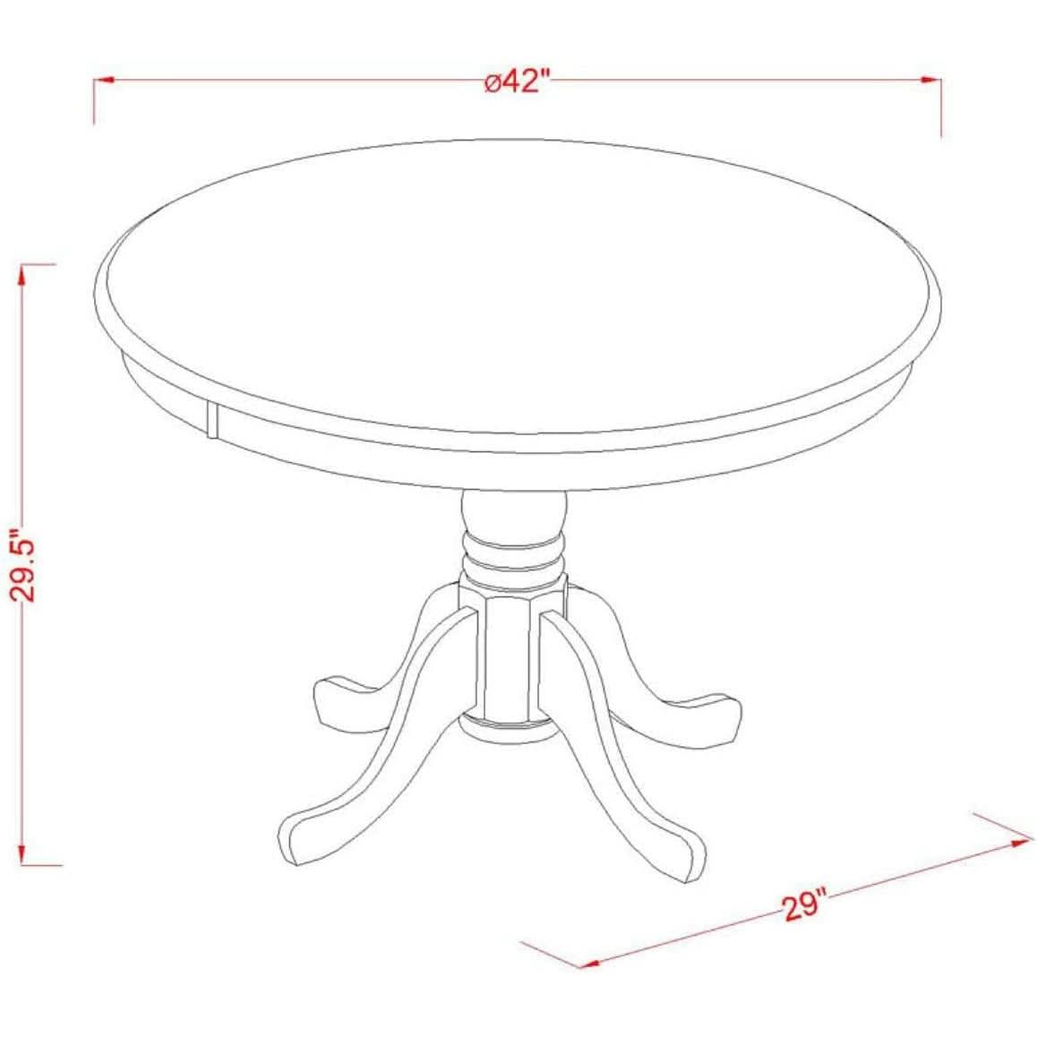 Round Dining Table With Pedestal Legs In Rich Color Finish