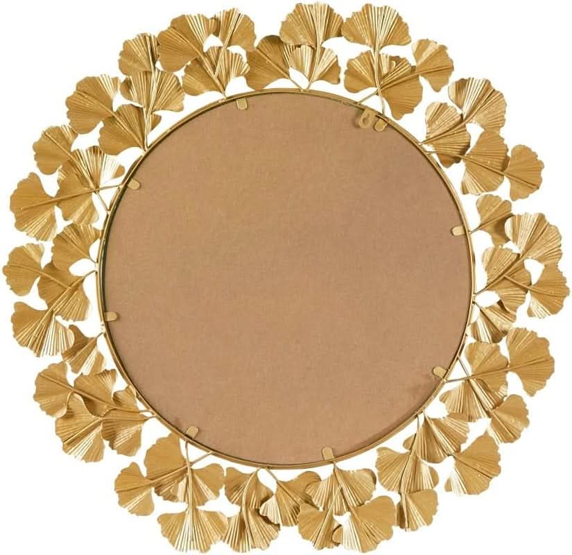 Round Wall Mirror 30.5 Inch Iron Eden Gold For Living Room