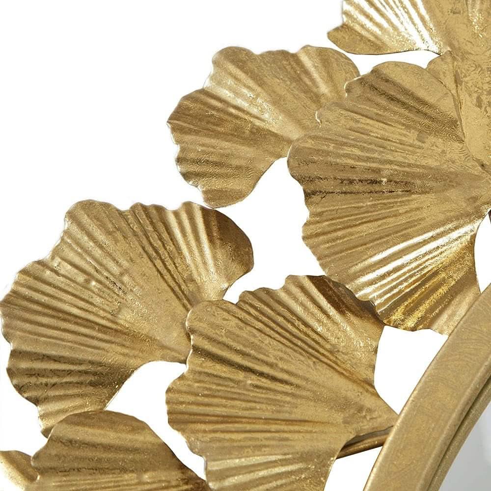 Round Wall Mirror 30.5 Inch Iron Eden Gold For Living Room