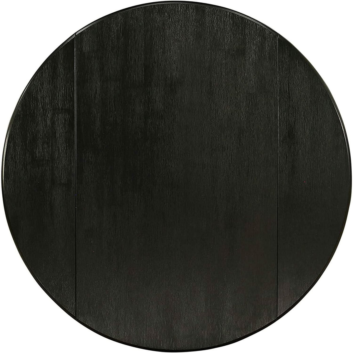 Round Wood Dining Table With Black Finish For Modern Dining Rooms