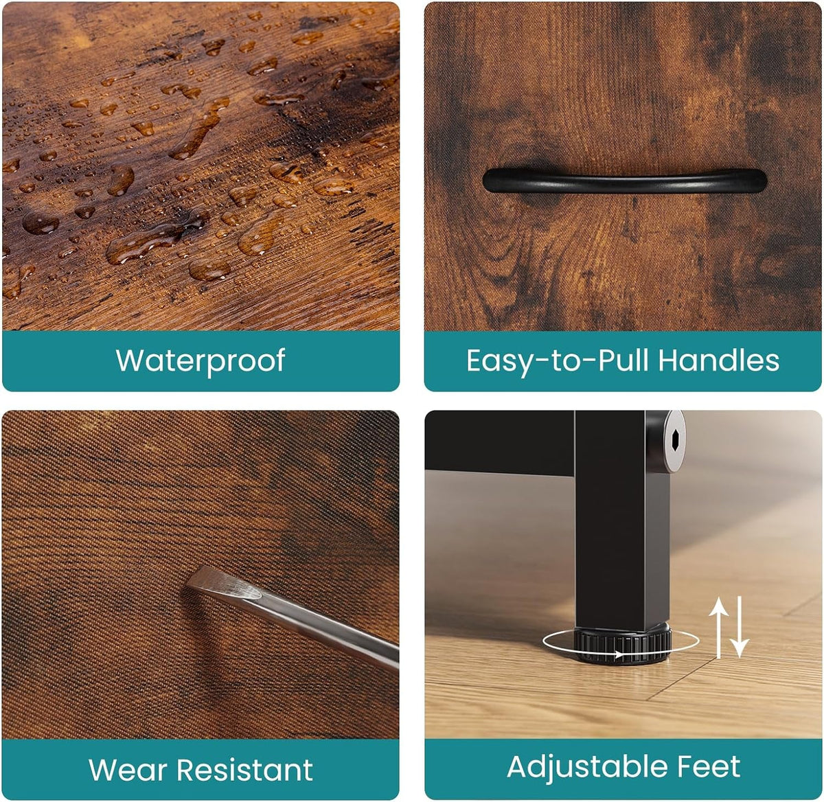 Rustic Brown 5 Drawer Dresser for Bedroom Storage Solutions