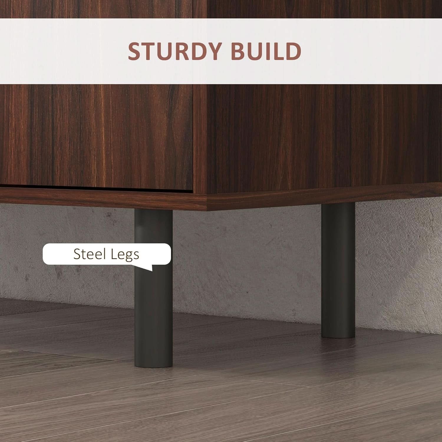 Rustic Brown Sideboard Buffet Cabinet With Three Drawers