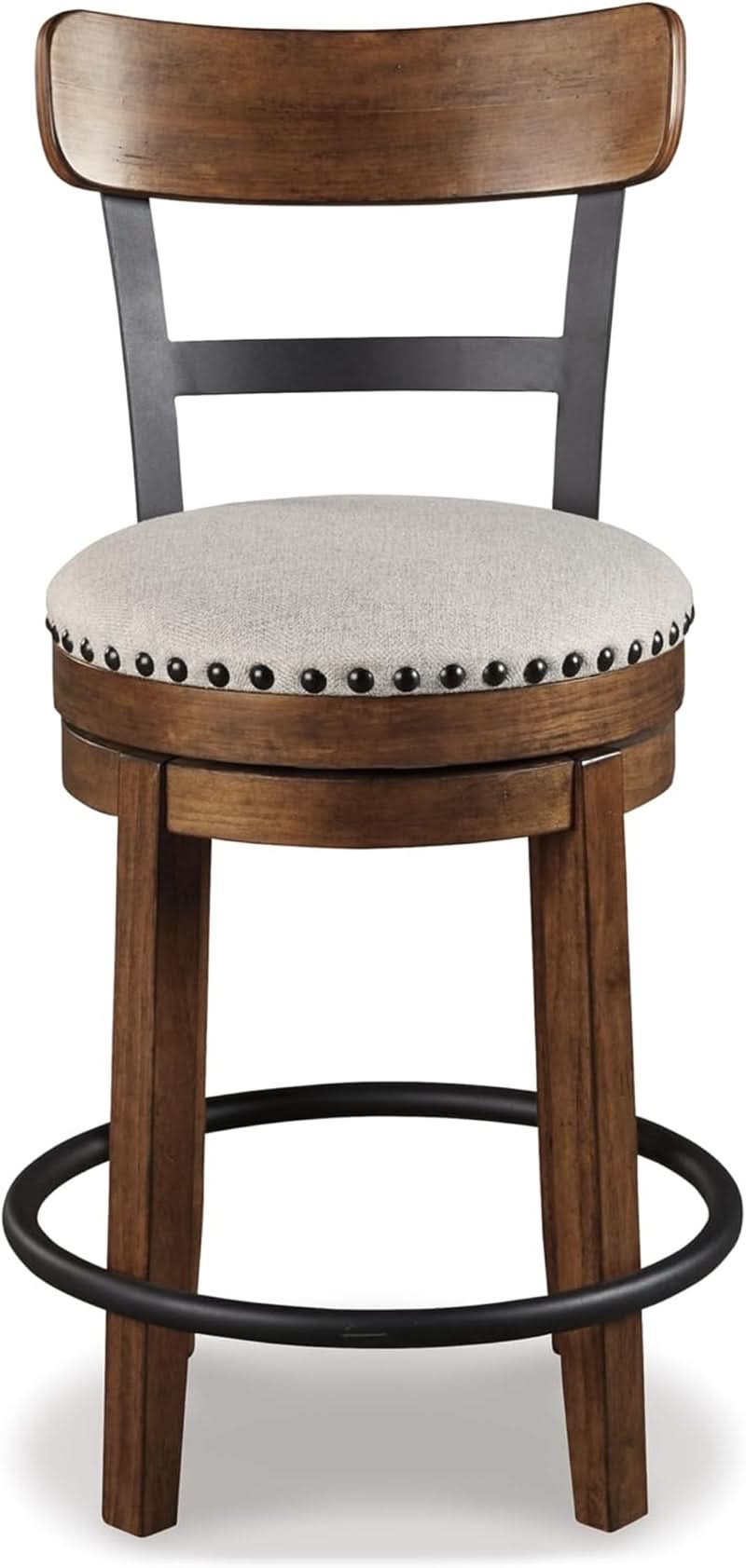 Rustic Farmhouse 24.5 Inch Counter Height Swivel Bar Stool