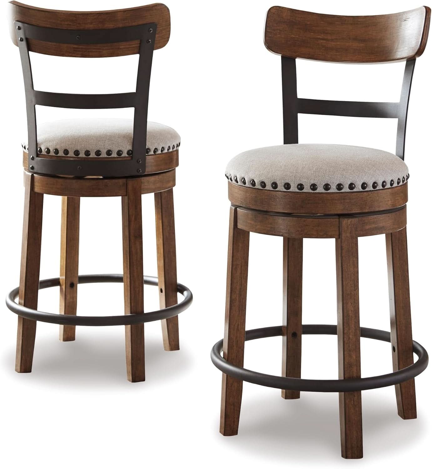 Rustic Farmhouse 24.5 Inch Counter Height Swivel Bar Stool