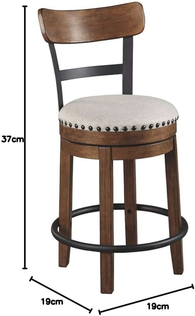 Rustic Farmhouse 24.5 Inch Counter Height Swivel Bar Stool