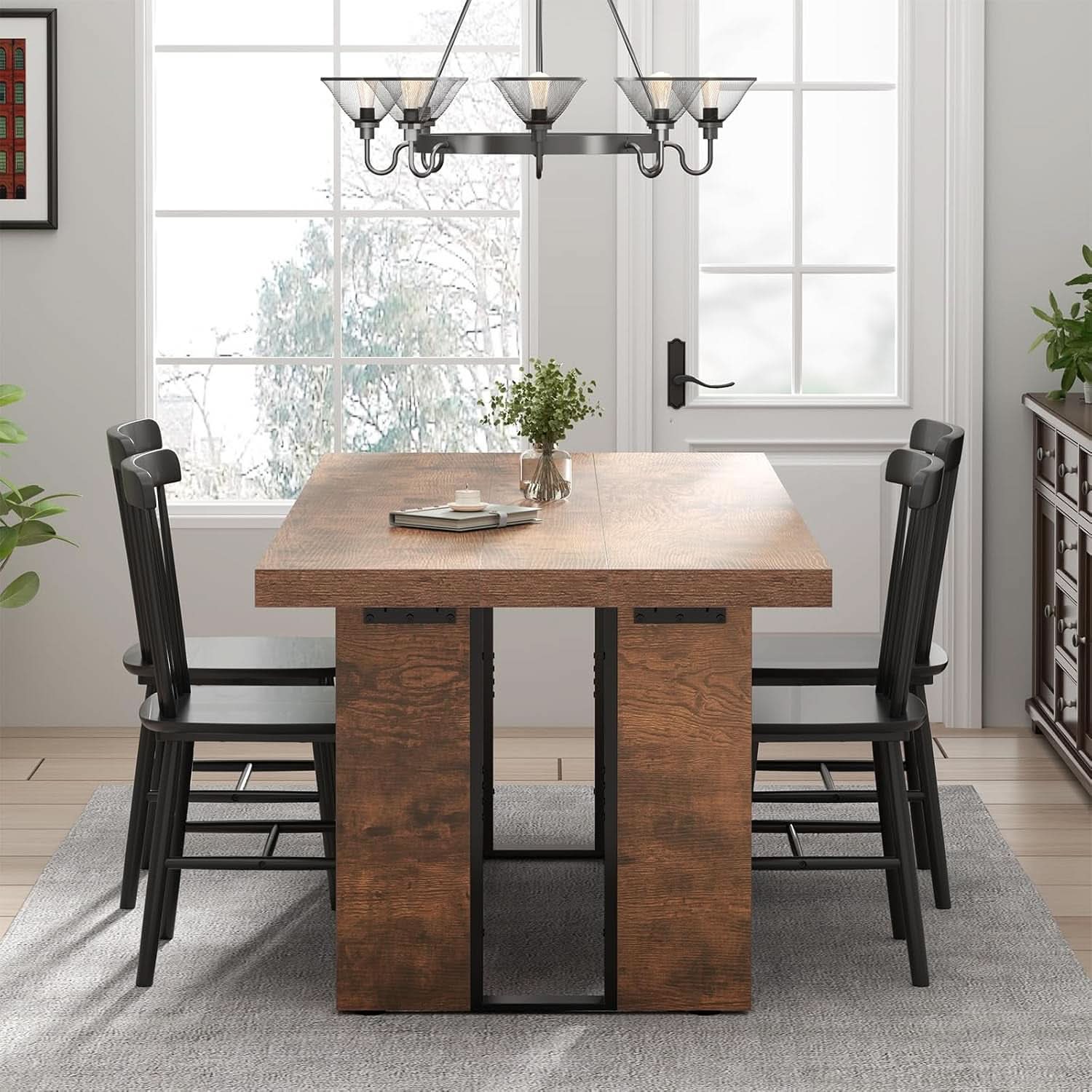 Rustic Farmhouse Dining Table 70 Inch Seats Six To Eight