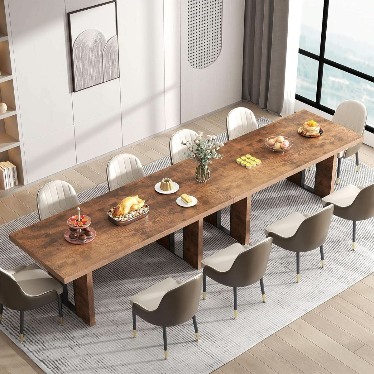 Rustic Farmhouse Dining Table 70 Inch Seats Six To Eight
