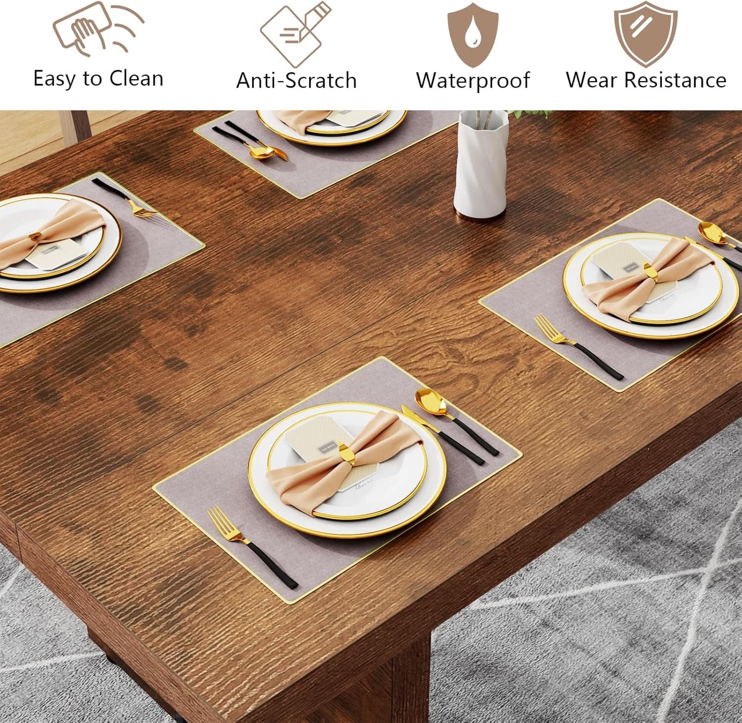 Rustic Farmhouse Dining Table 70 Inch Seats Six To Eight