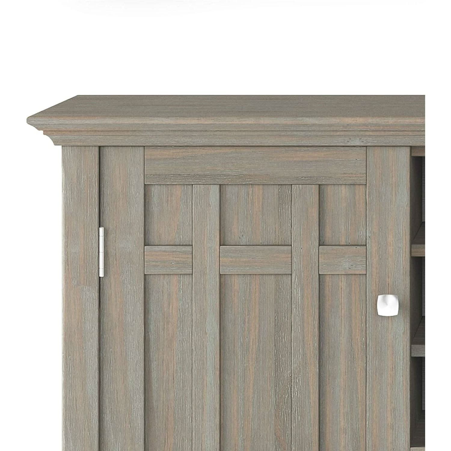 Rustic Gray Pine Wood Sideboard Buffet With Wine Storage