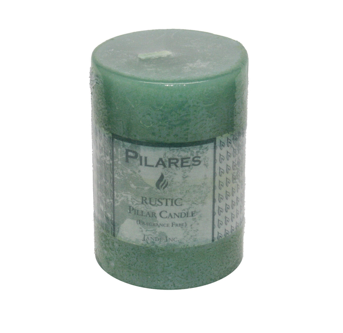 Rustic Pillar Candle - 4 Inch Green