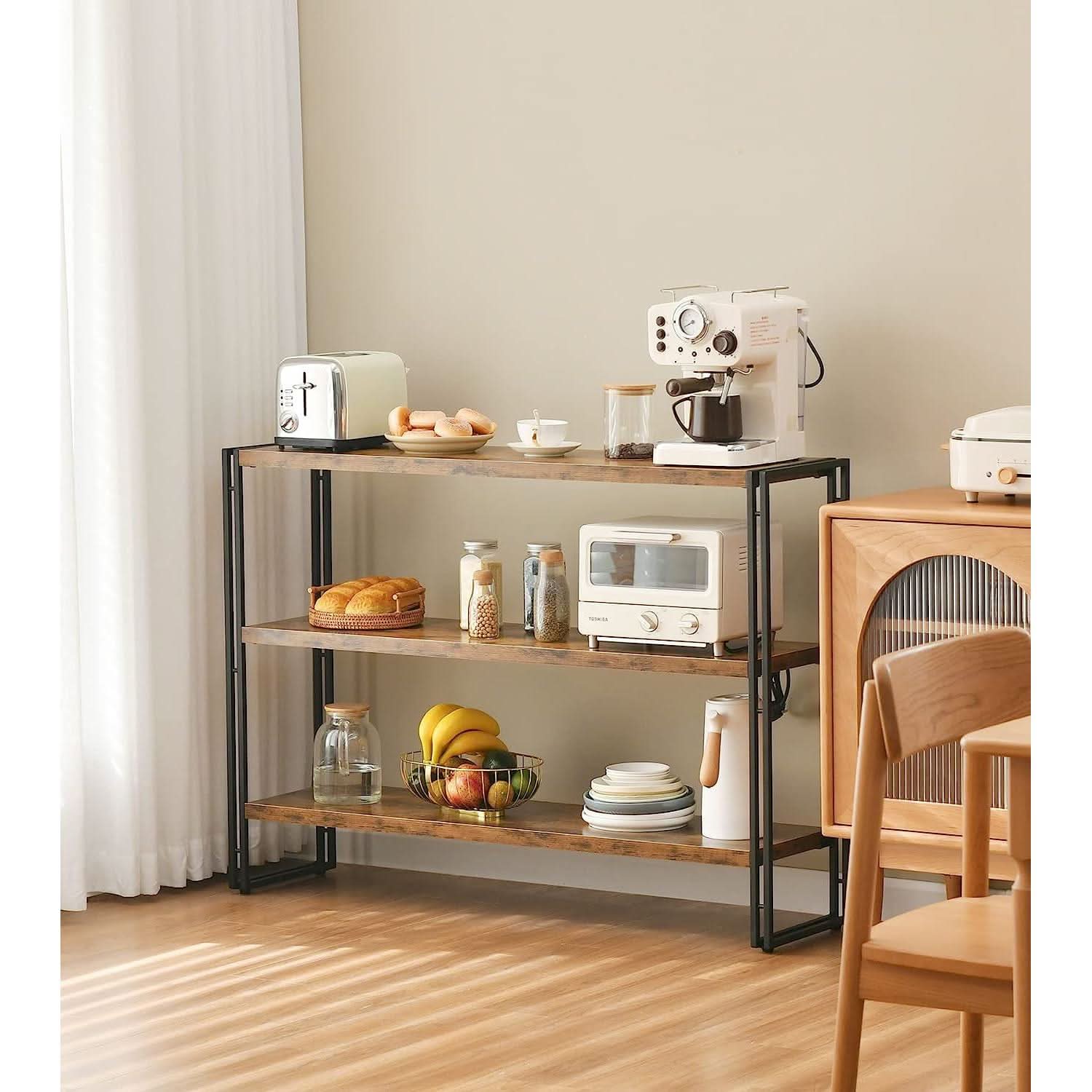 Rustic Three Tier Bookcase With Easy Assembly Home Office