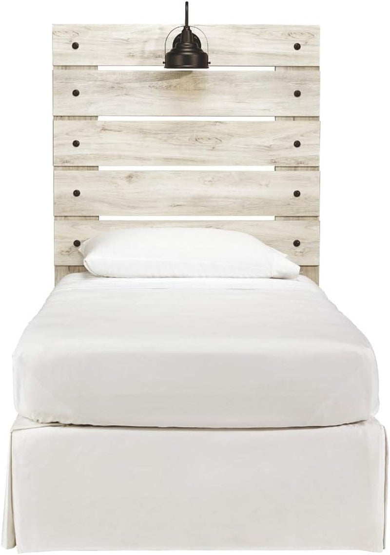 Rustic Twin Headboard With USB Charging Stations Whitewash