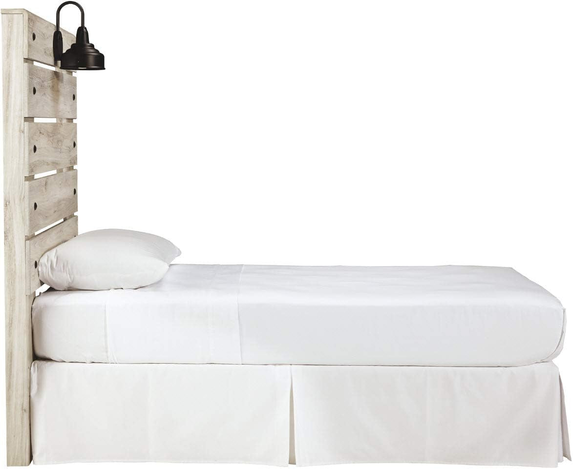 Rustic Twin Headboard With USB Charging Stations Whitewash