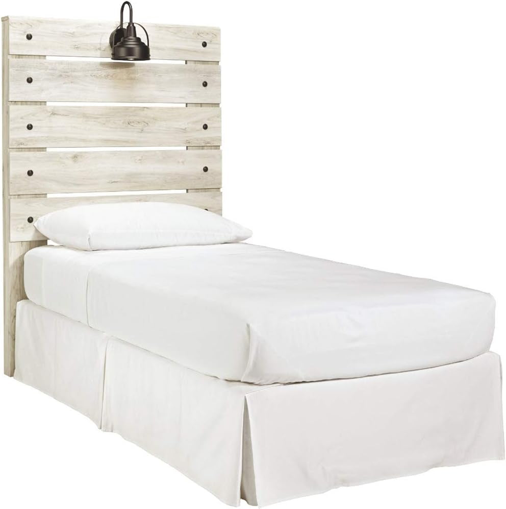 Rustic Twin Headboard With USB Charging Stations Whitewash