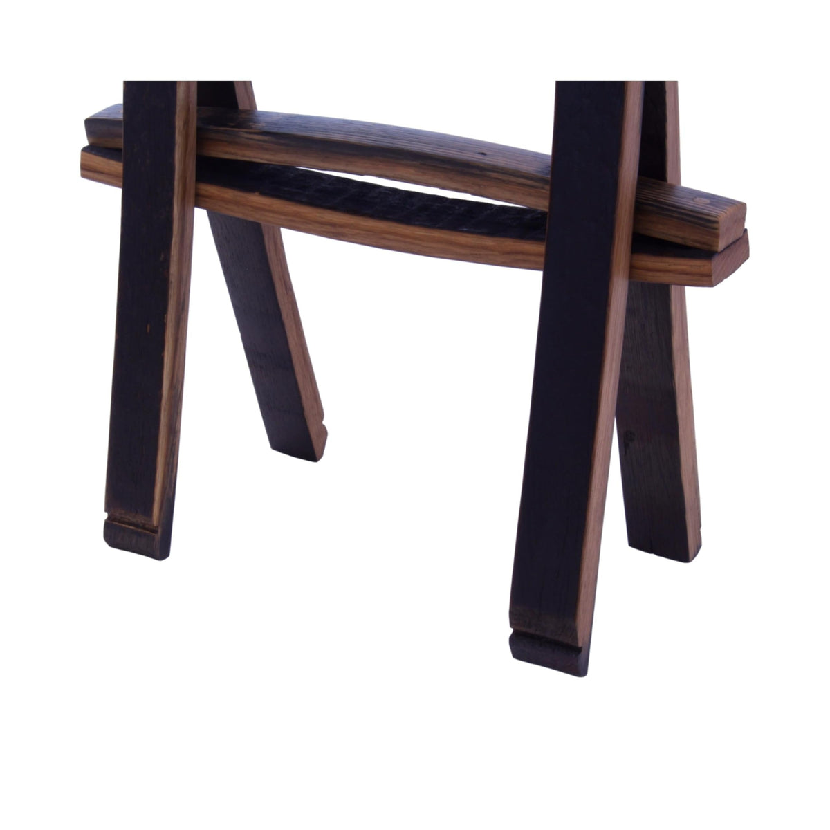 Rustic Wooden Accent or End Table with Wormy Maple Top and Barrel Stave Legs
