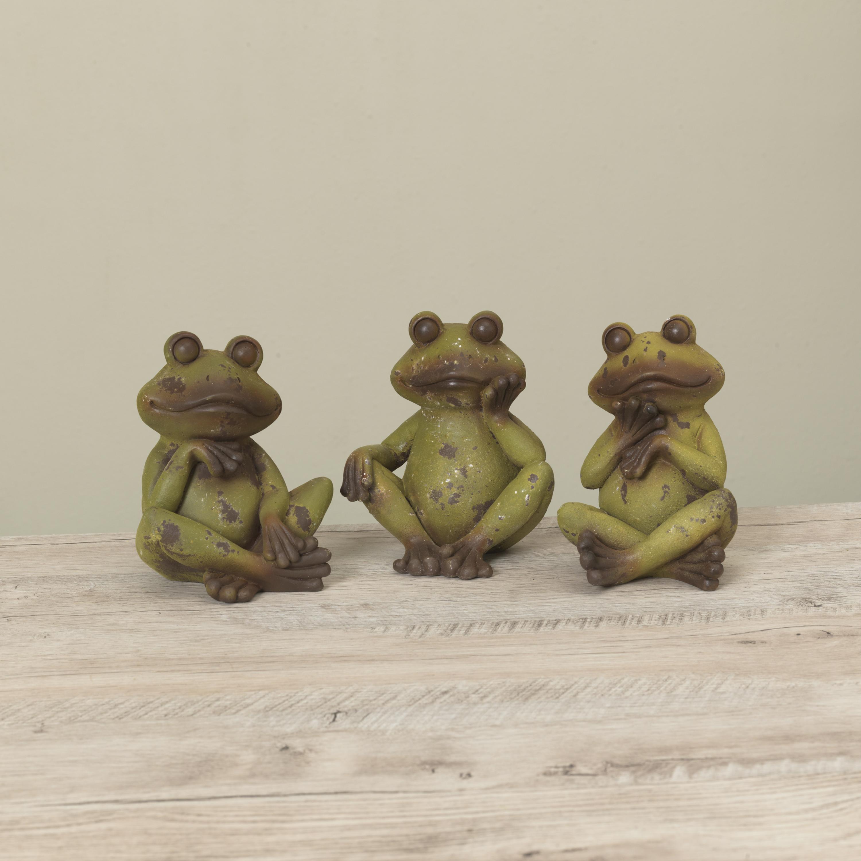 Rustic Zen Frog Statue