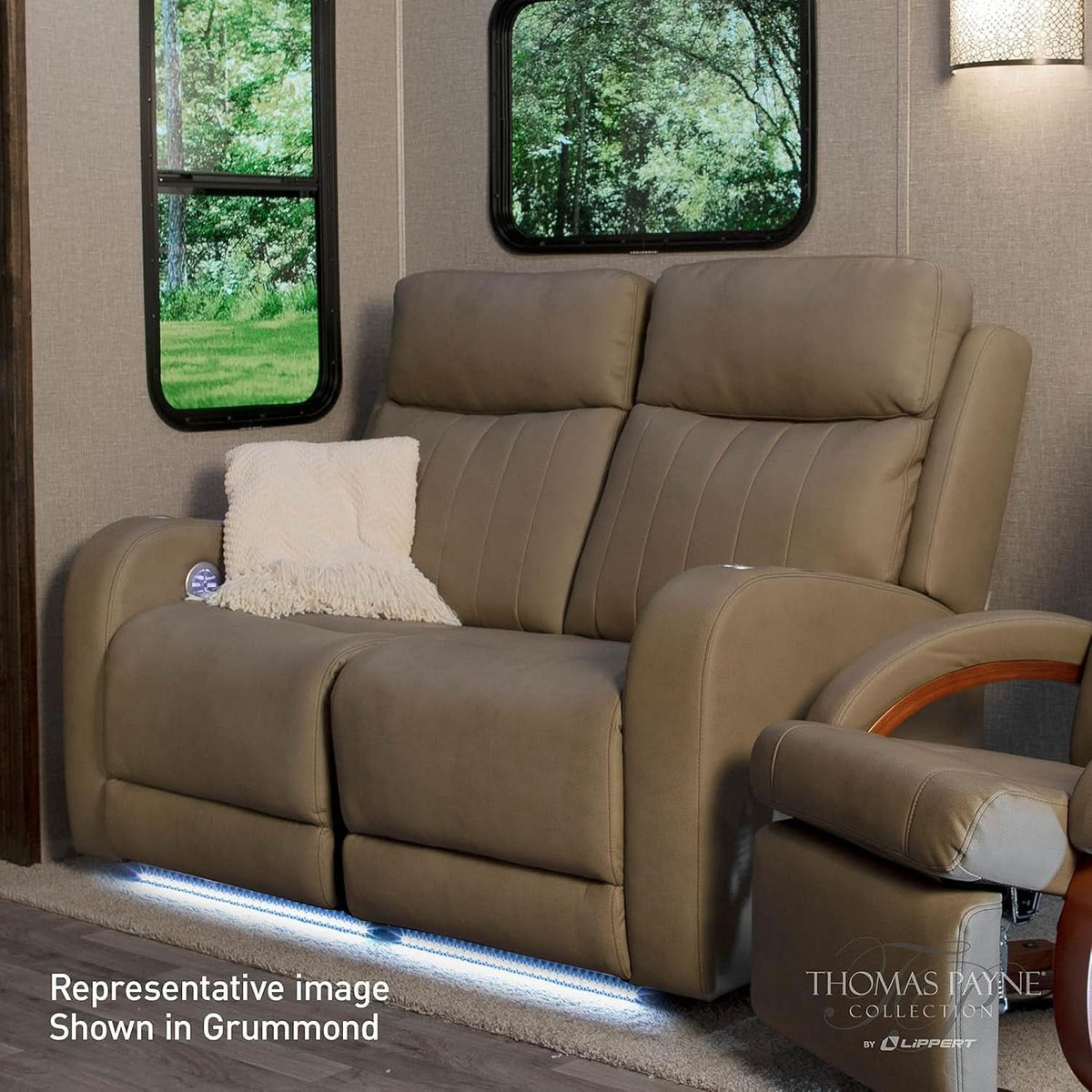 Rv Power Recliner With Massage Left Hand Polyhyde Fabric